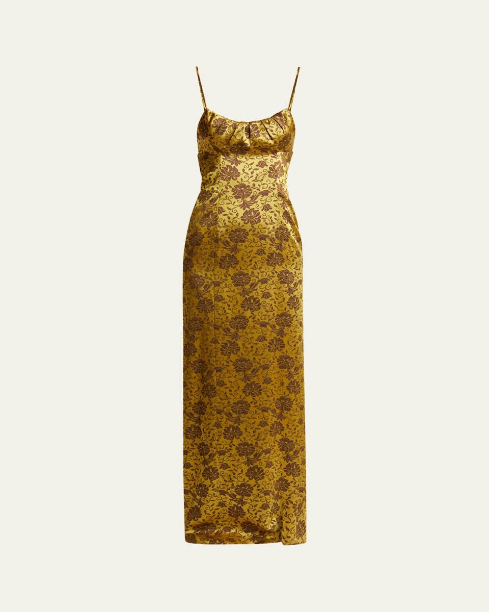 Dirios Long Floral Jacquard Gown